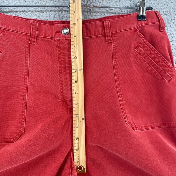 Chicos Pants Womens 3.5 US 18 Plus Red Denim Stretch Utility Capri Pocket Casual - Picture 10 of 12